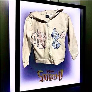 Disney Cream Hoodie with Stitch and Angel